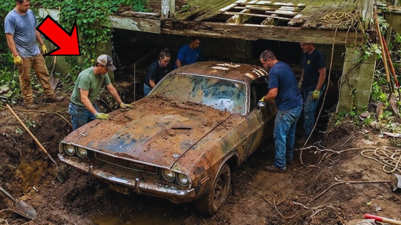 Restoring a 1970 Dodge Challenger found buried under a house abandoned for decades