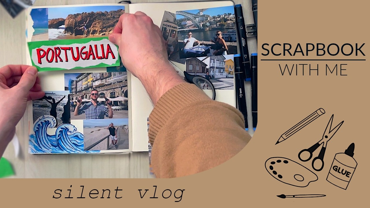 ASMR silent vlog | SCRAPBOOK WITH ME | junk travel journal
