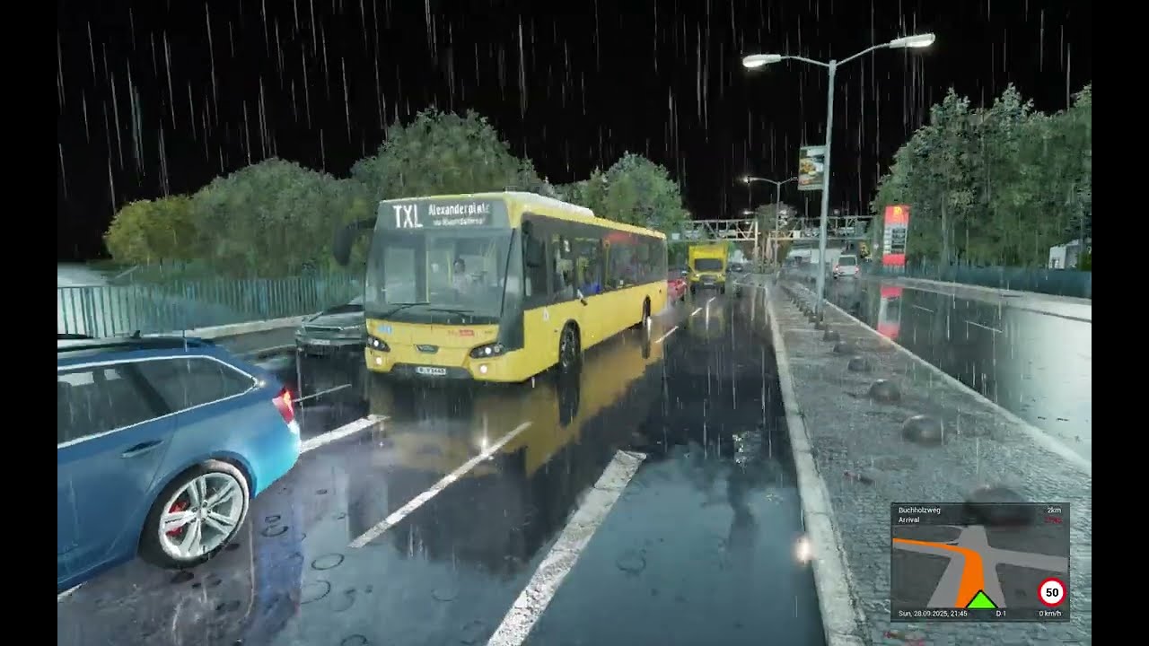 THE BUS Gameplay - FUN CITY DRIVE in RAIN | VDL BUS | Berlin - #thebus #bus #busdrivingame