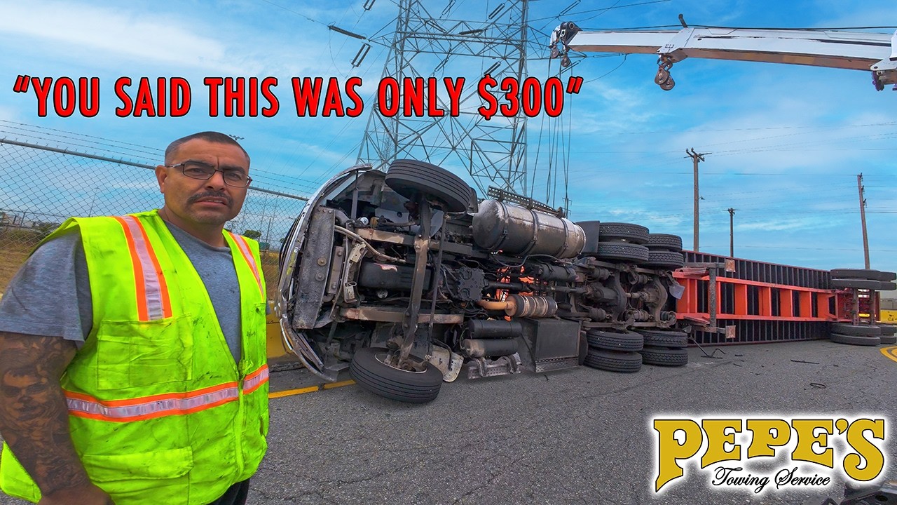 Speeding driver rolls over tractor and container