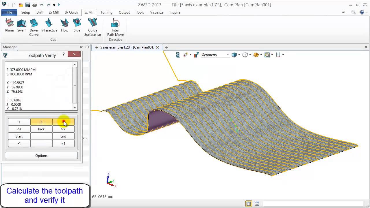 5 Axis Milling - 1. Plane Cut Operation