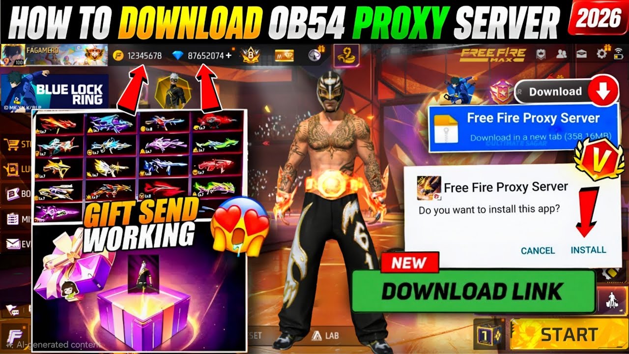 HOW TO DOWNLOAD PROXY SERVER IN FREE FIRE, HOW TO USE PROXY SERVER IN FREE FIRE, VIP PROXY SERVER