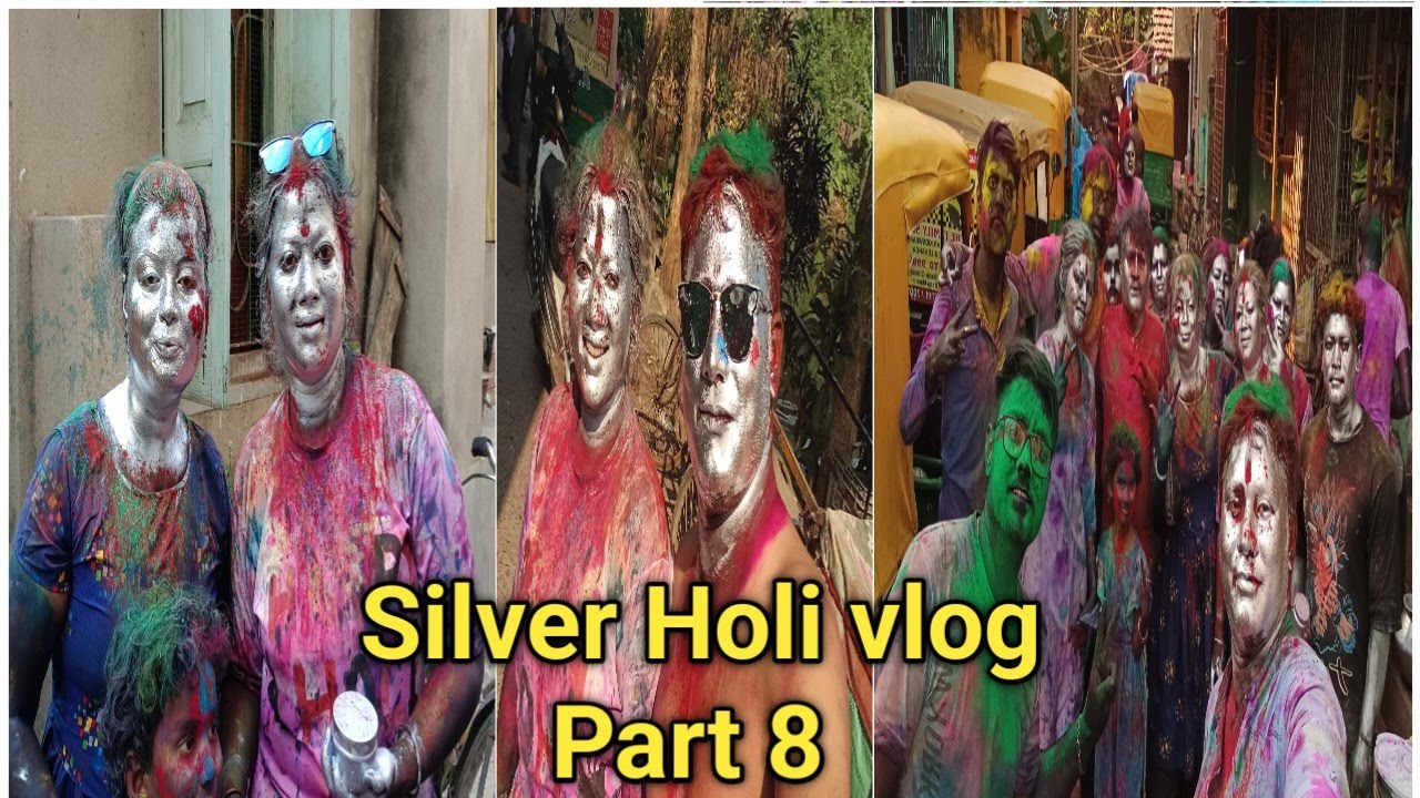 Silver Holi celebration with bhabhi Part 8, #funny #holi #minivlog #viralvideo#vlog  🤪🤪🤪