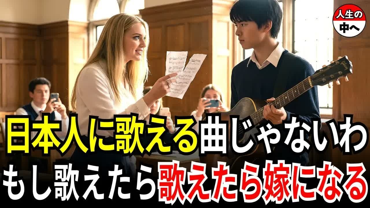 日本人の少年を嘲笑っていた米国大富豪の娘は、天才ギタリストの彼が歌い始めると跪いてしまい…