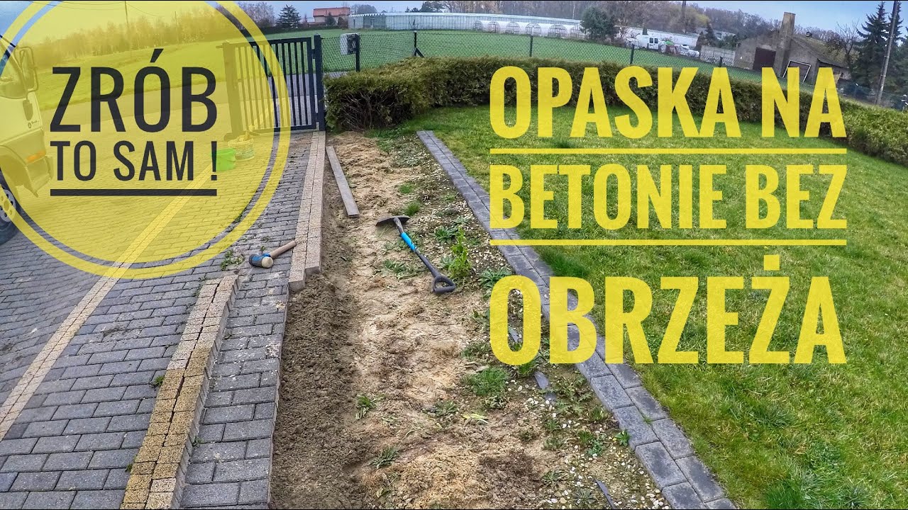 Opaska z kostki brukowej na betonie zamiast obrzeża ZRÓB TO SAM #brukarz​ #brukarzyoutube​ #paving