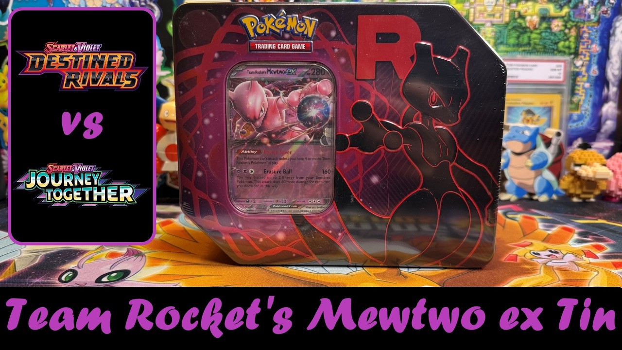 Pokemon TCG: Team Rocket's Mewtwo ex Tin Opening