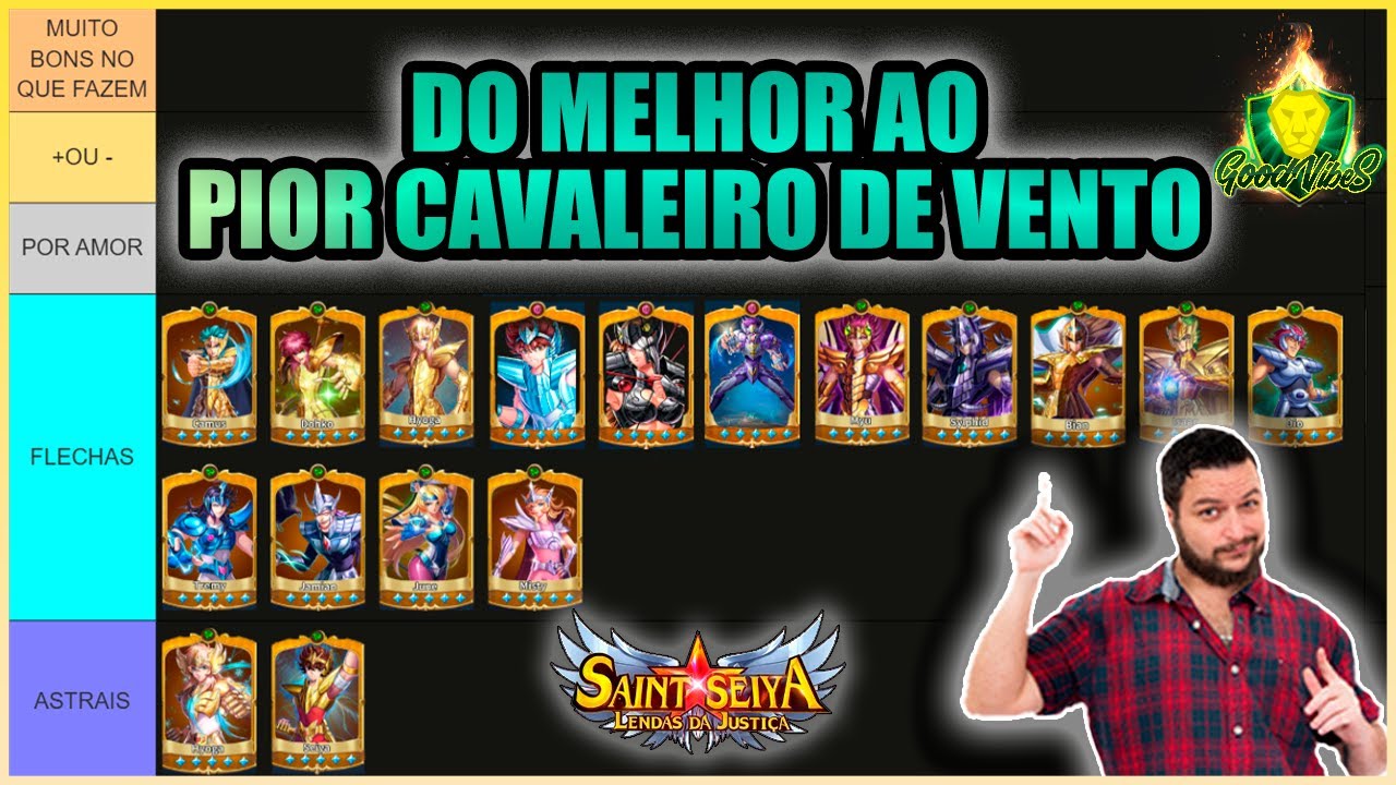 TIER LISTE CAVALEIROS DE VENTO LENDAS DA JUSTIÇA