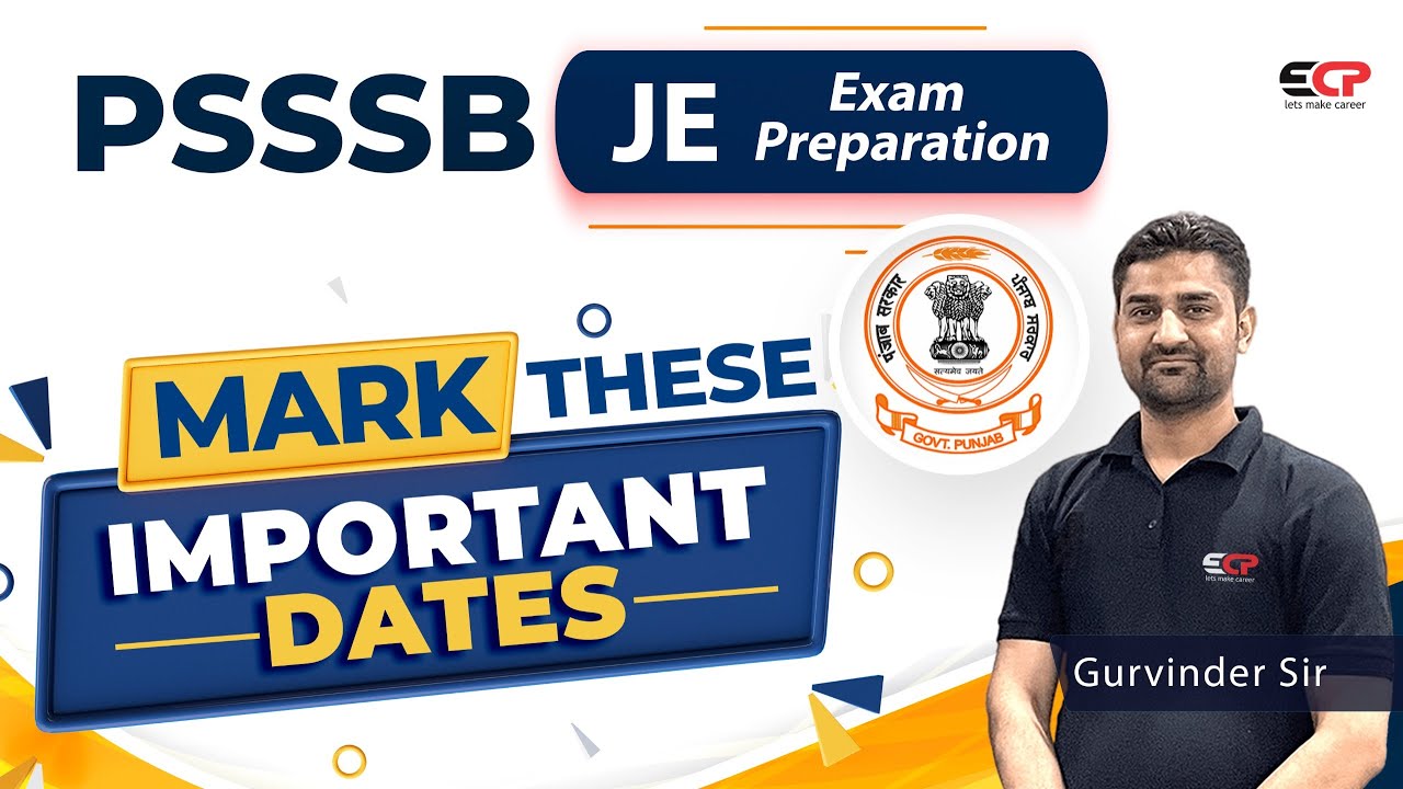 Mark these important dates for PSSSB JE exam | Civil, Electrical practice questions