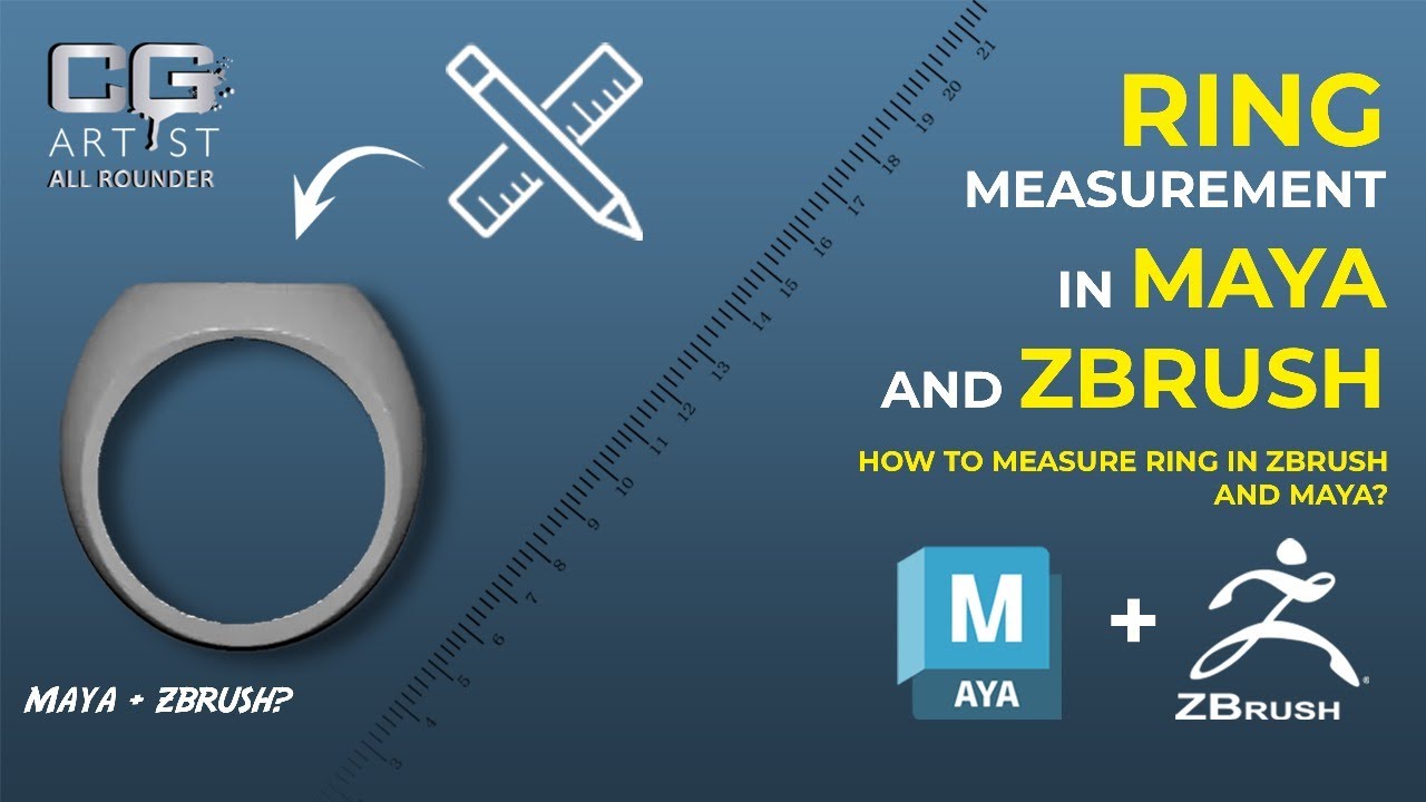 ring measurement in maya and zbrush | how to measure ring in zbrush | measurement in maya