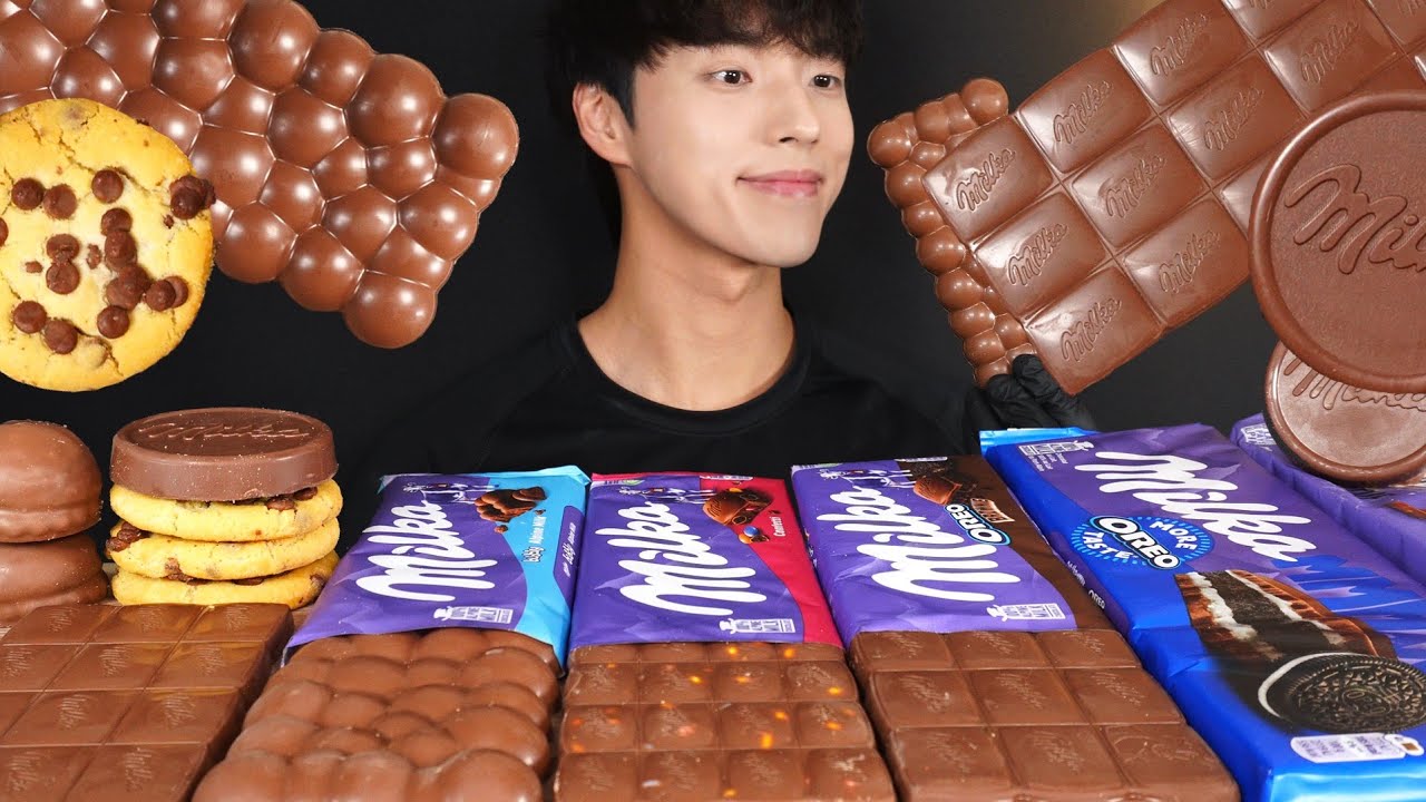 ASMR MUKBANG CHOCOLATE & COOKIES & GIANT OREO CHOCOLATE (MILKA CHOCOLATE)