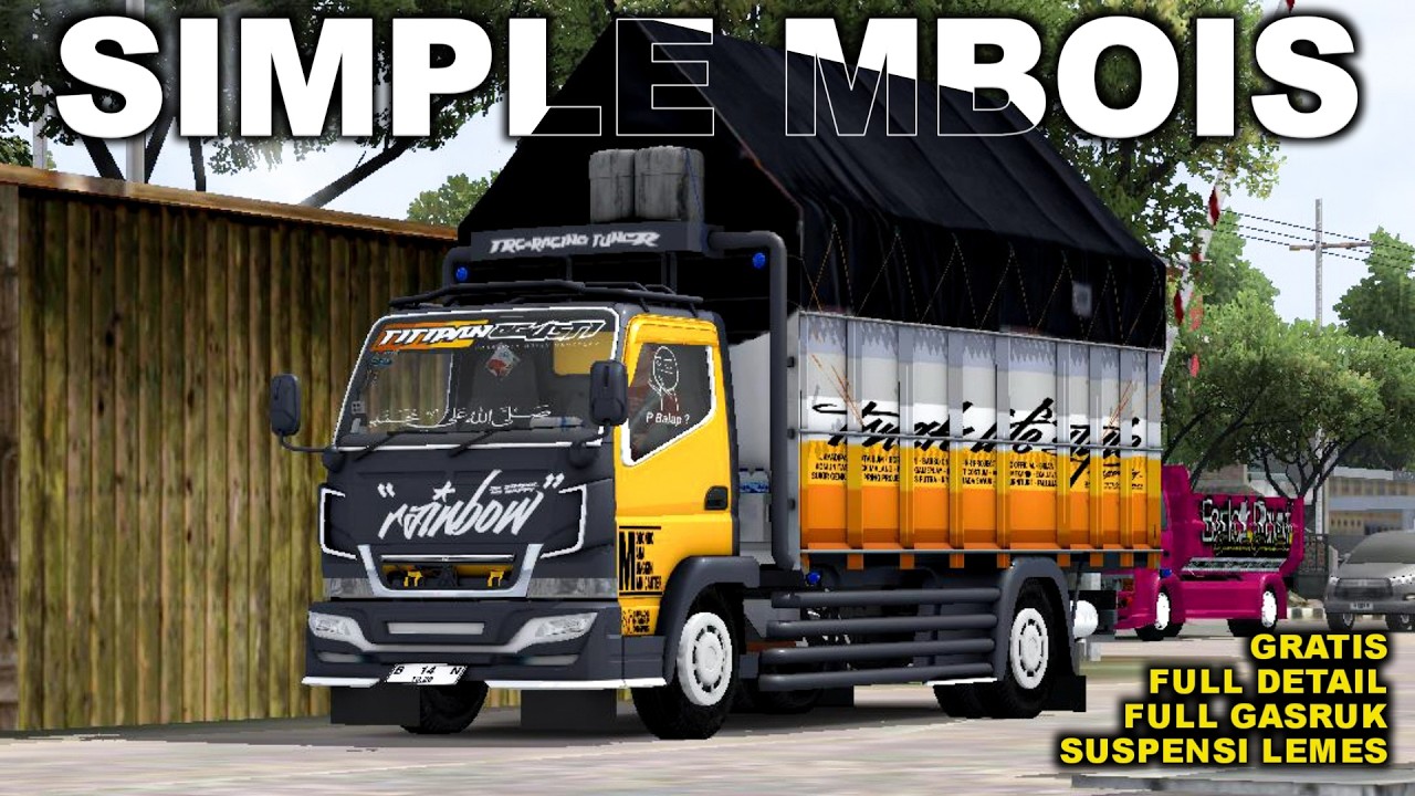 SIMPLE STYLE MBOIS🔥 || SHARE MOD TRUCK CANTER COSTUME V3 MBOIS LIVERY COSTUME || MOD BUSSID TERBARU