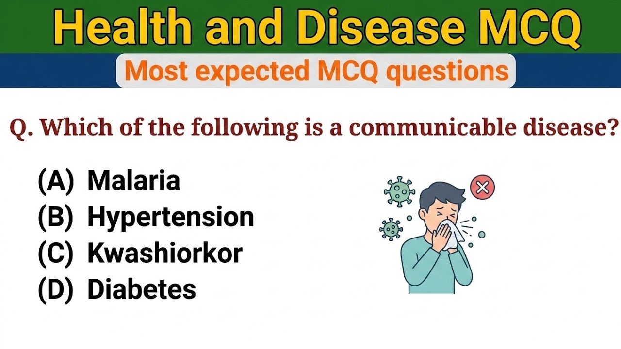 Health And Disease MCQ For NEET | Biology MCQ 2025 | Class 12 Biology MCQ