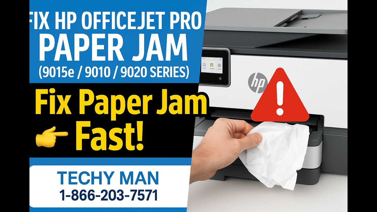 How to Fix HP OfficeJet Pro Paper Jam (9015e / 9015 / 9010 / 9010e / 9020 / 9020e Series)