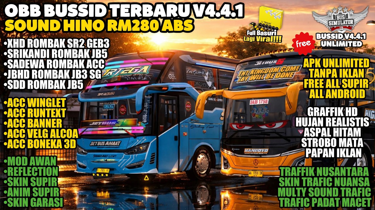 UPDATE OBB BUSSID TERBARU V4.4.1 SOUND HINO RM280 ABS | GRAFFIK HD | BUSSID UNLIMITED V4.4.1