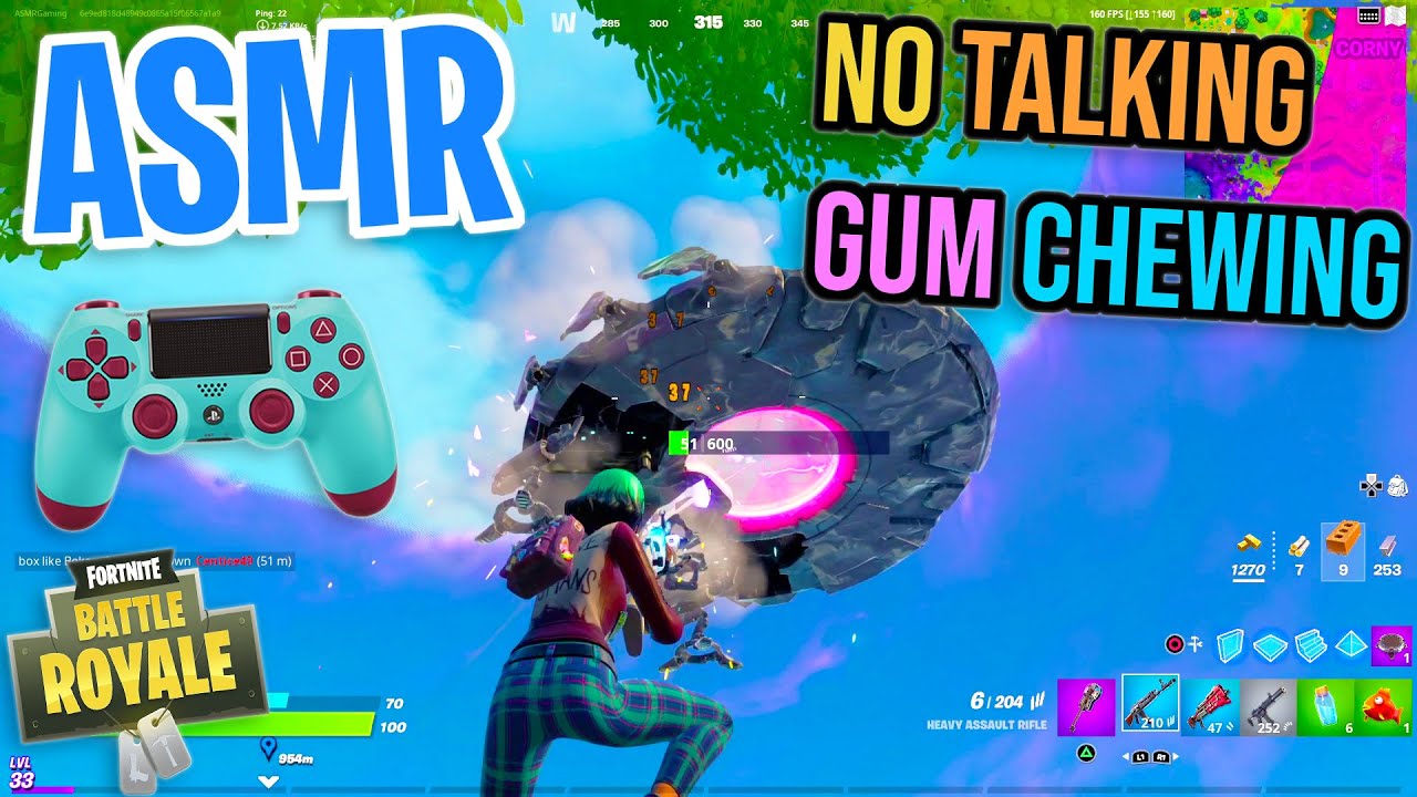 ASMR Gaming 😴 Fortnite No Talking Relaxing Gum Chewing 🎮🎧 PS5 Controller Sounds 💤