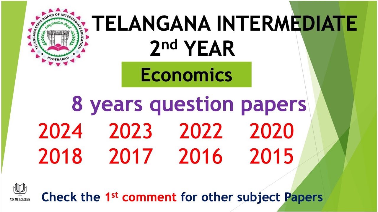 TS Inter 2nd Year Economics 2024 - 2015 8 years previous question Papers Telangana TG inter papers