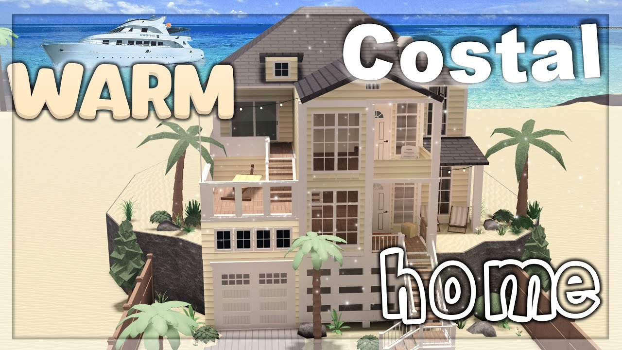 40k exterior no advanced placing Warm Costal Home | Bloxburg speed build