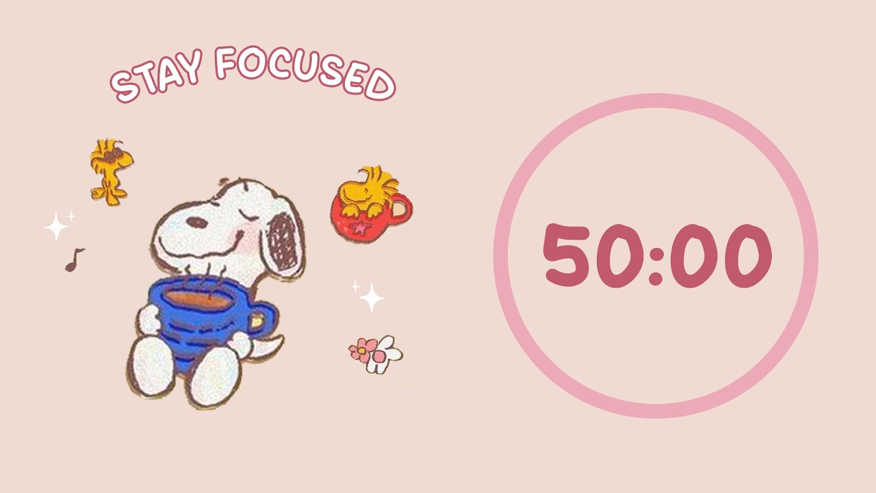 ☕ Study with Me | Snoopy Coffee with Woodstock | 50/10 Timer | Chill Lo-fi 🎶 | 4 Hour Focus Session