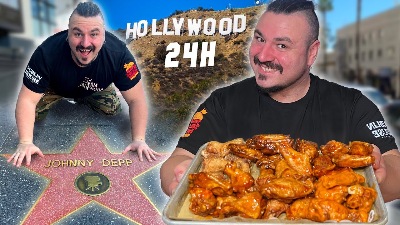 24 Horas COMIENDO en HOLLYWOOD en el PASEO DE LA FAMA 🤩