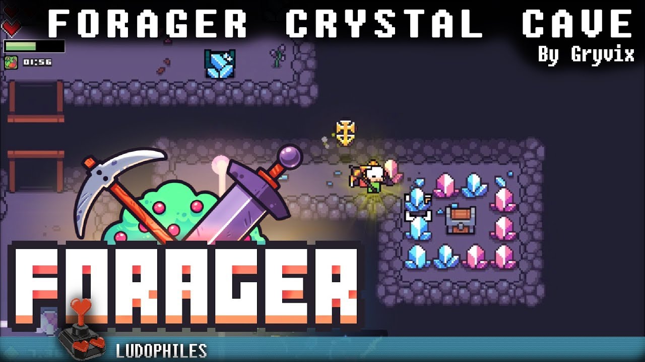 Forager Crystal Cave Playthrough / Walkthrough (no commentary)