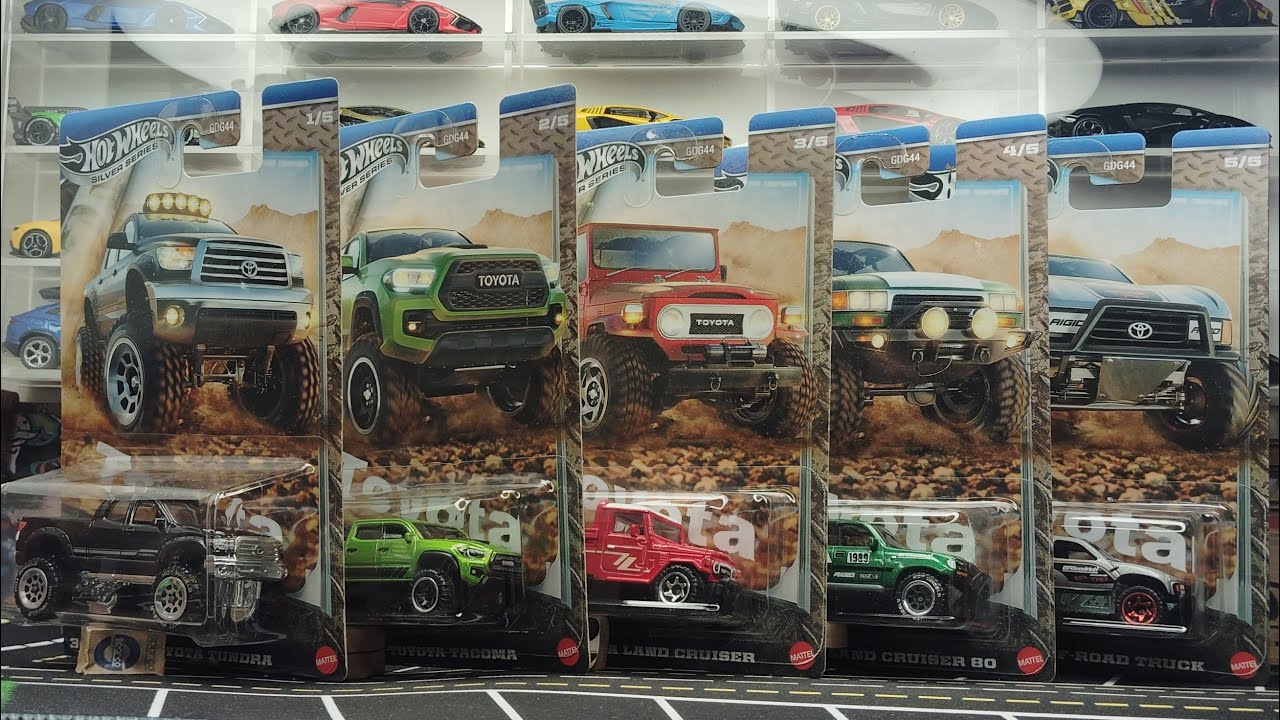 Unboxing Hotwheels card art premium - Silver Series Set (Toyota Trucks) #hotwheels #unboxing #trucks
