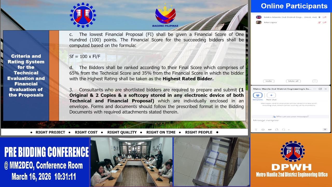 Procurement Livestream for DPWH Metro Manila 2nd DEO on March 16, 2026