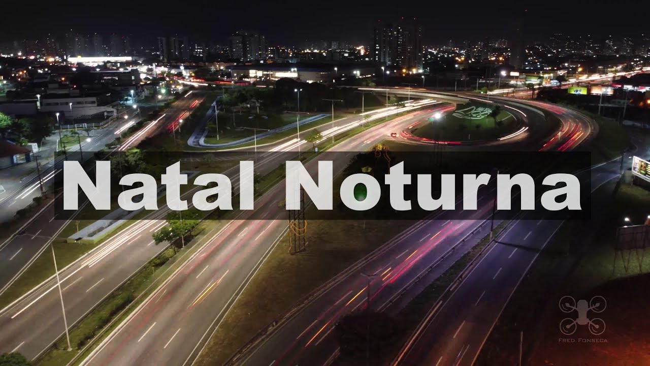 Voo com drone a noite em Natal/RN.