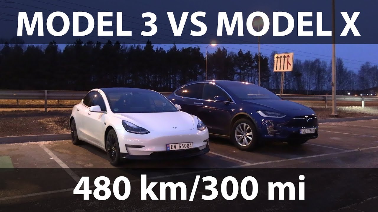 Model 3 vs Model X from Oslo to Trondheim