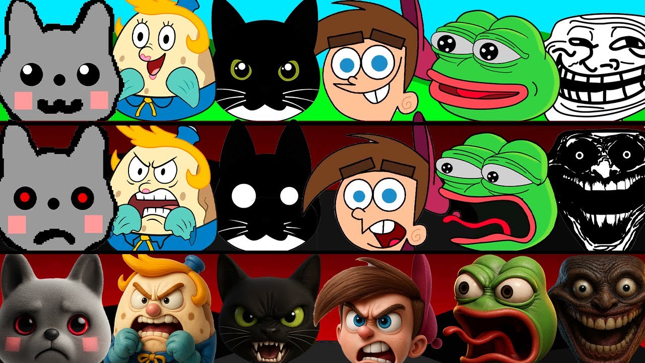 Incredibox Sprunki OC Phase 1 to Phase 3 DoodleBob, TrollFace, TrollFace, Timmy Turner, Skipper