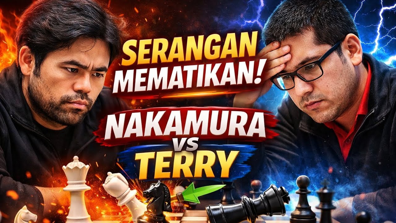 Serangan Mematikan Hikaru Nakamura Tumbangkan Renato Terry Lewat Teknik Endgame Brilian