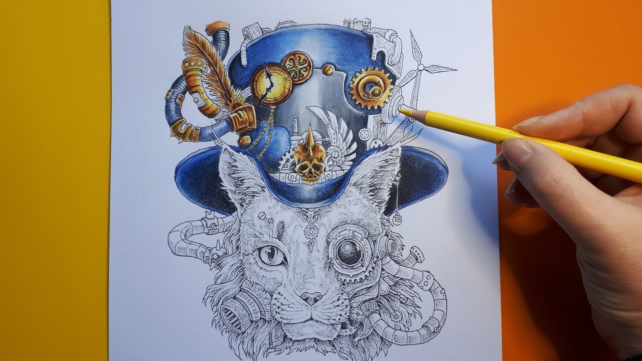 LIVE Colouring : the Clockwork Cat - KERBY ROSANES