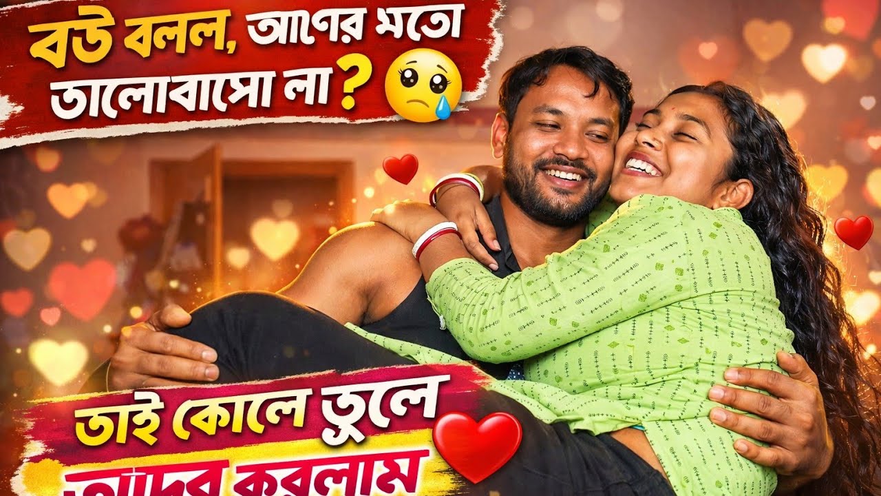 বউ আমাকে বলতেছে আগের মতো তুমি আমাকে ভালোই বাসো না একটু আদর করো আজকে তাই ওকে কোলে উঠে আদর করলাম। 💗🤪👍