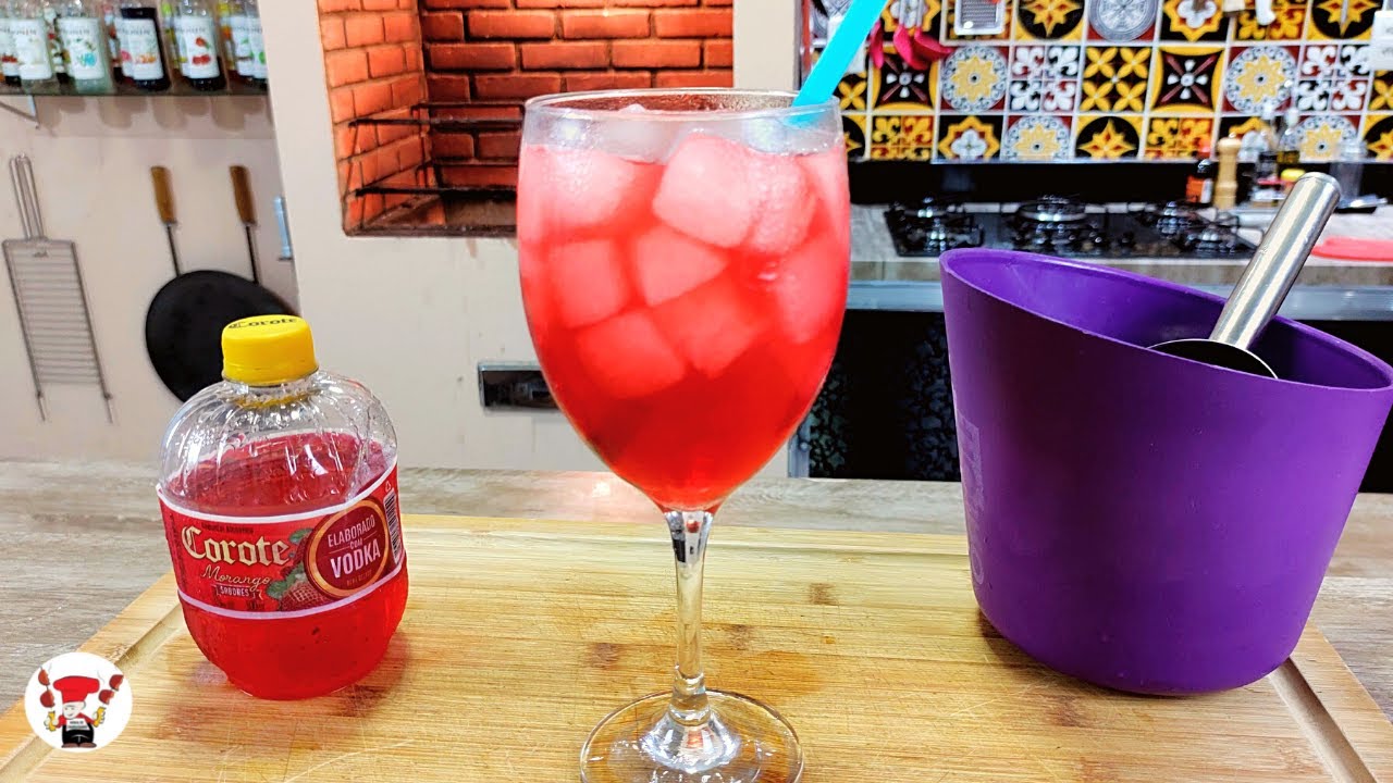 Drink com Corote de Morango Fácil de Fazer Delicioso Barato