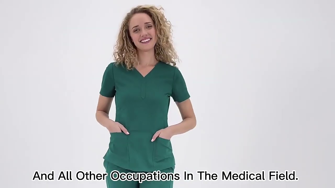 Women Medical Nurse Scrub Uniform Sets Multi pocket