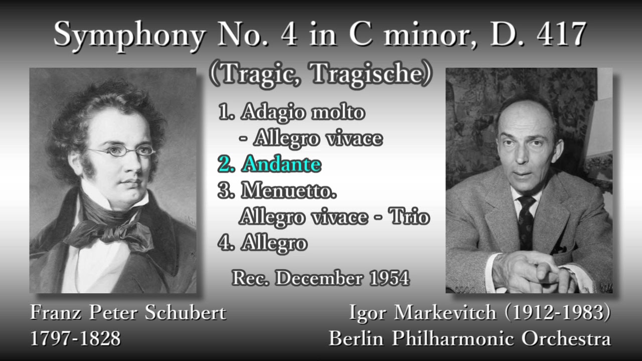 Schubert: Symphony No. 4 `Tragic`, Markevitch & BPO (1954) シューベルト 交響曲第4番 マルケヴィチ