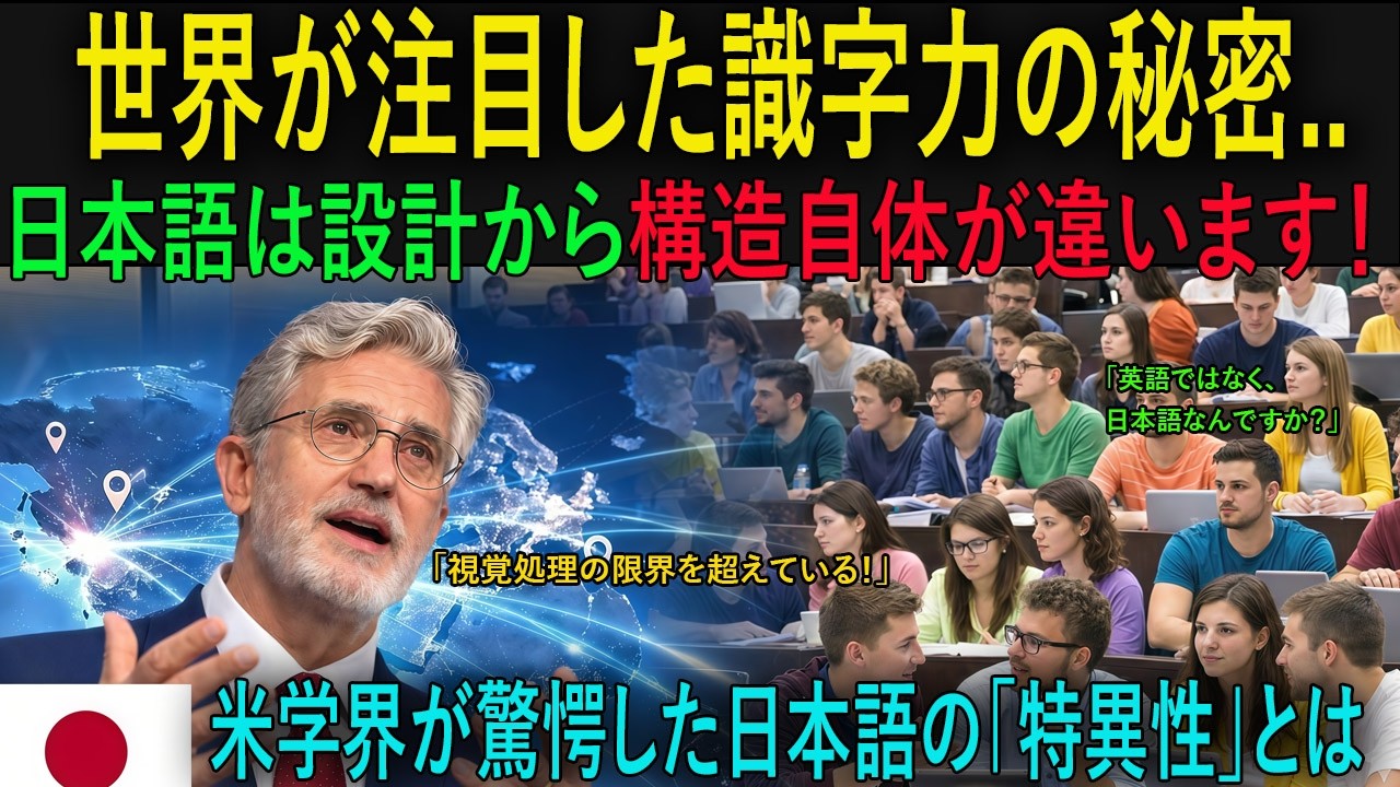 【海外の反応】米学界が驚愕！アメリカの読解力発達研究との比較で判明した「日本語の文字構造」の特異性とは！？