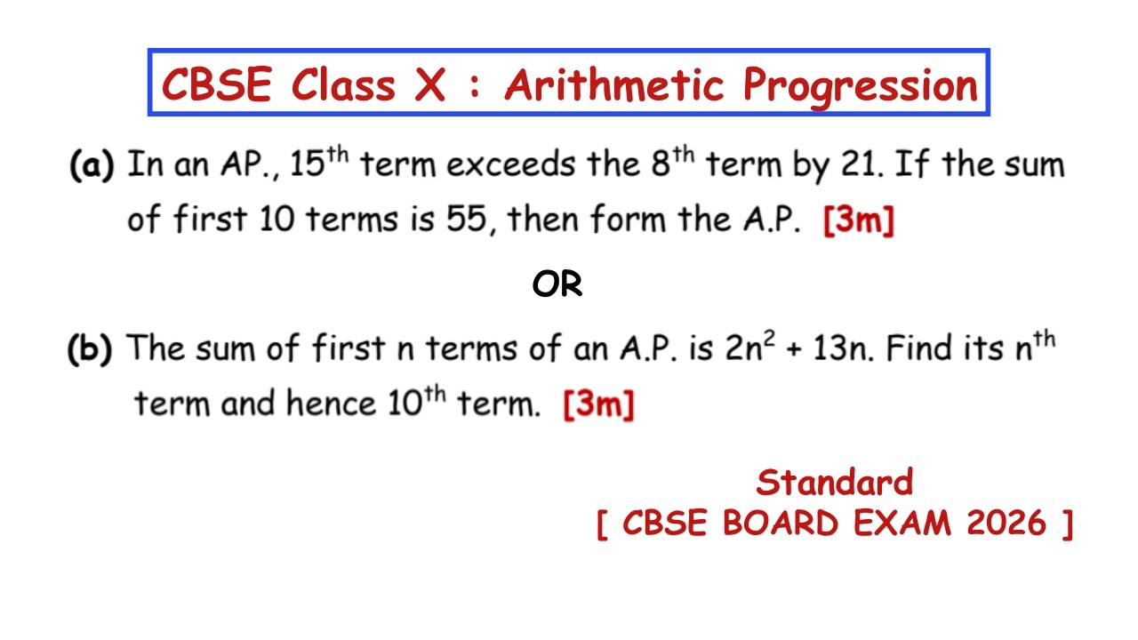 (a) In an AP., 15 th term exceeds the 8 th term by 21 | (b) The sum of first n terms of an A.P. is