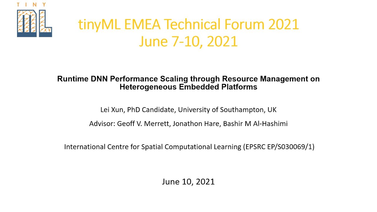 [TinyML EMEA 2021] Runtime DNN Performance Scaling through Resource Management on Heterogeneous ...