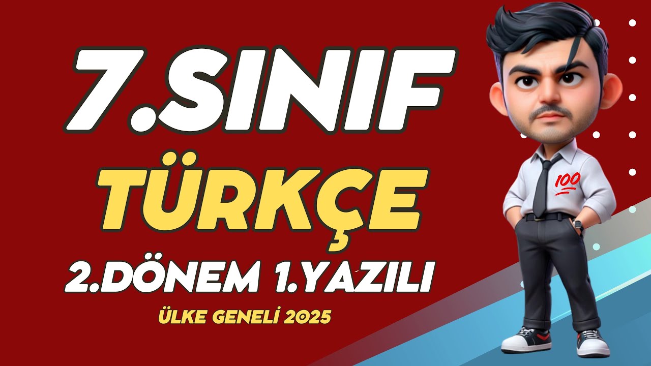 7. Sınıf TÜRKÇE 2.Dönem 1.Yazılı |Ortak Sınav MEB ❗Sınava Girmeden İzle💯