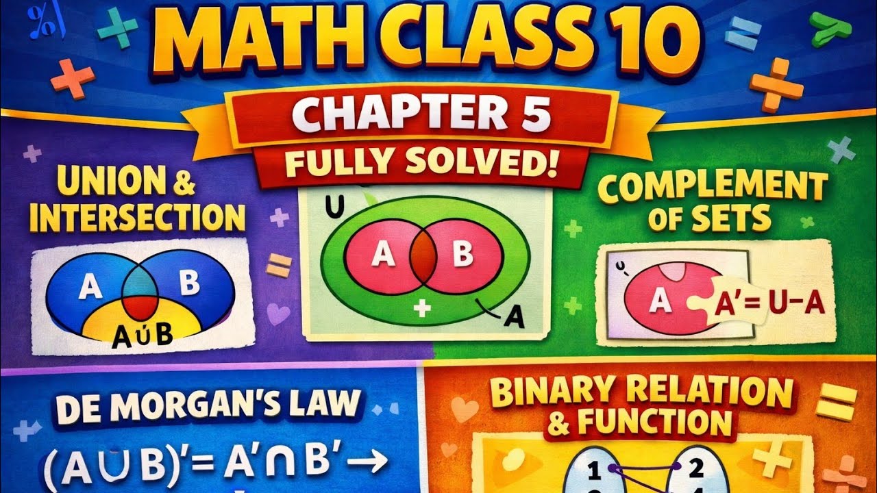 “Class 10 Math Chapter 5 | Sets | Exercises 5.1 to 5.5 | Full Chapter Solved”