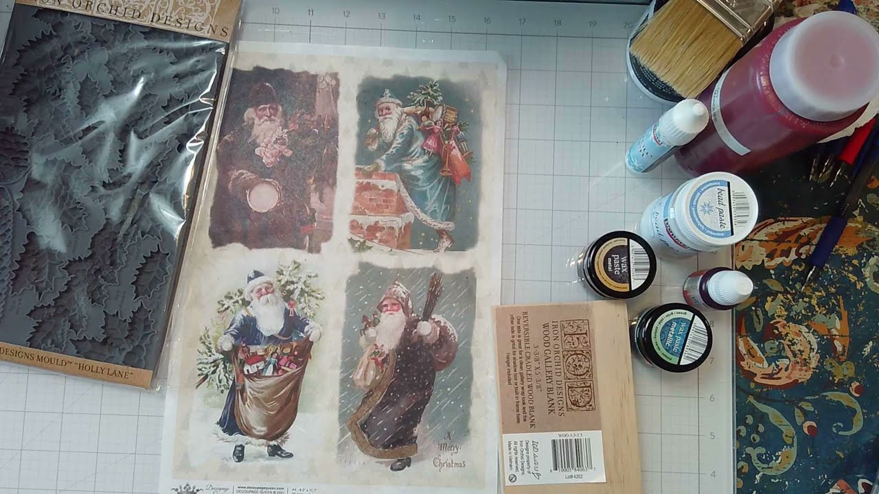 How to Make a Simple Decoupage Holiday Hanging using Pentart, Decoupage Queen and DIY Paint