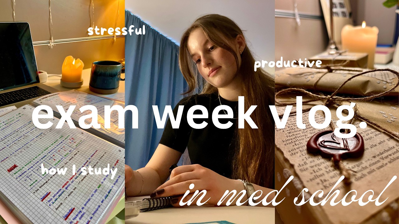 realistic exam week in med school | productivity, cramming & matcha:)