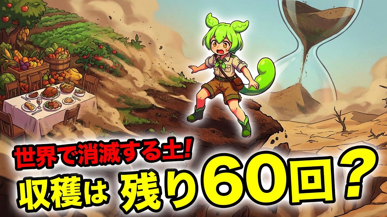 【あと60回?】地球上で作物が収穫できる回数はたった60回しか残っていない？世界中で「土」が消滅している理由を深掘り解説するのだ！【ずんだもん深堀り解説】