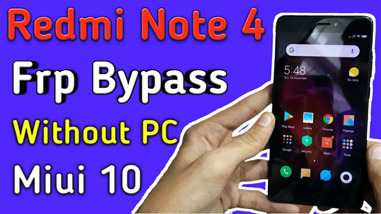 Redmi Mi Note 4 (2016100) | Google Account Remove | FRP Bypass | MIUI 10 & 11 Frp unlock Without PC