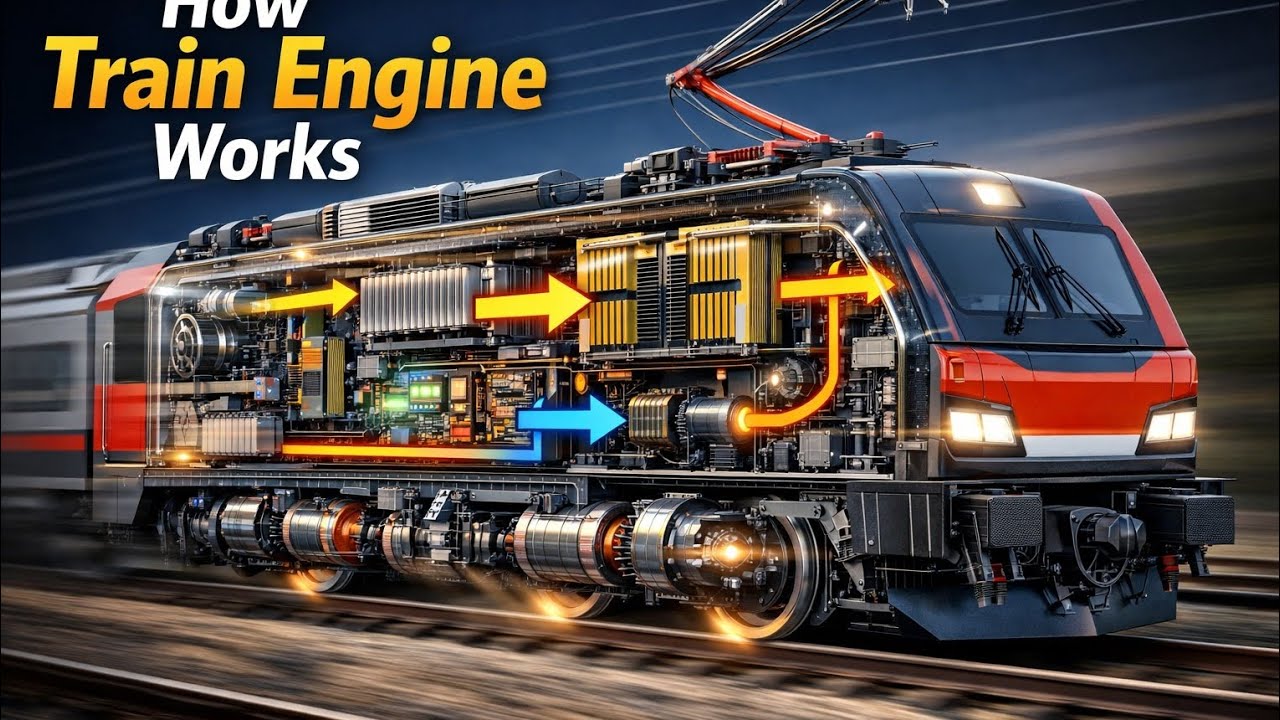 How does a train engine work?