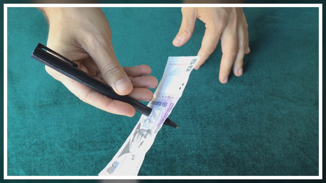 Lapicera que atraviesa Billete