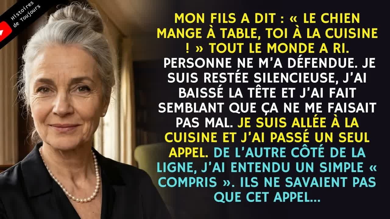 Mon fils a dit ： « Le chien mange à table, toi à la cuisine ! » Cette nuit là, je…