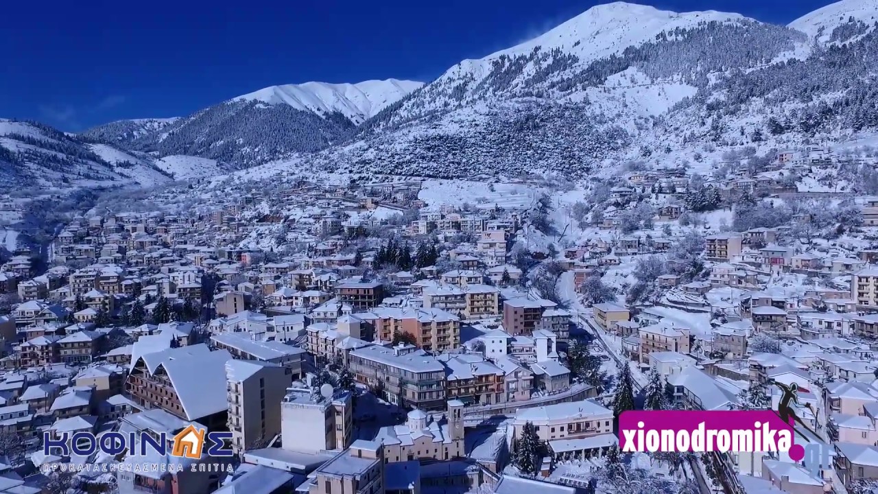 Χιονισμένο Καρπενήσι - Video από Drone