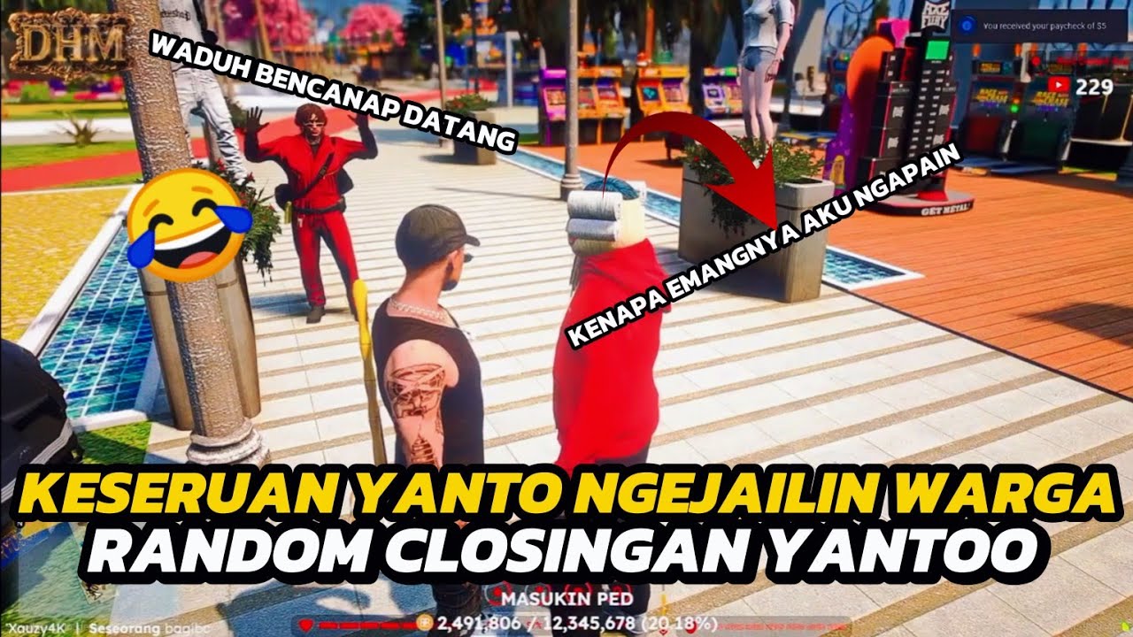 KESERUAN YANTO NGEJAILIN WARGA HOPE‼️ RANDOM CLOSINGAN YANTOO ❓ GTA V ROLEPLAY INDONESIA 