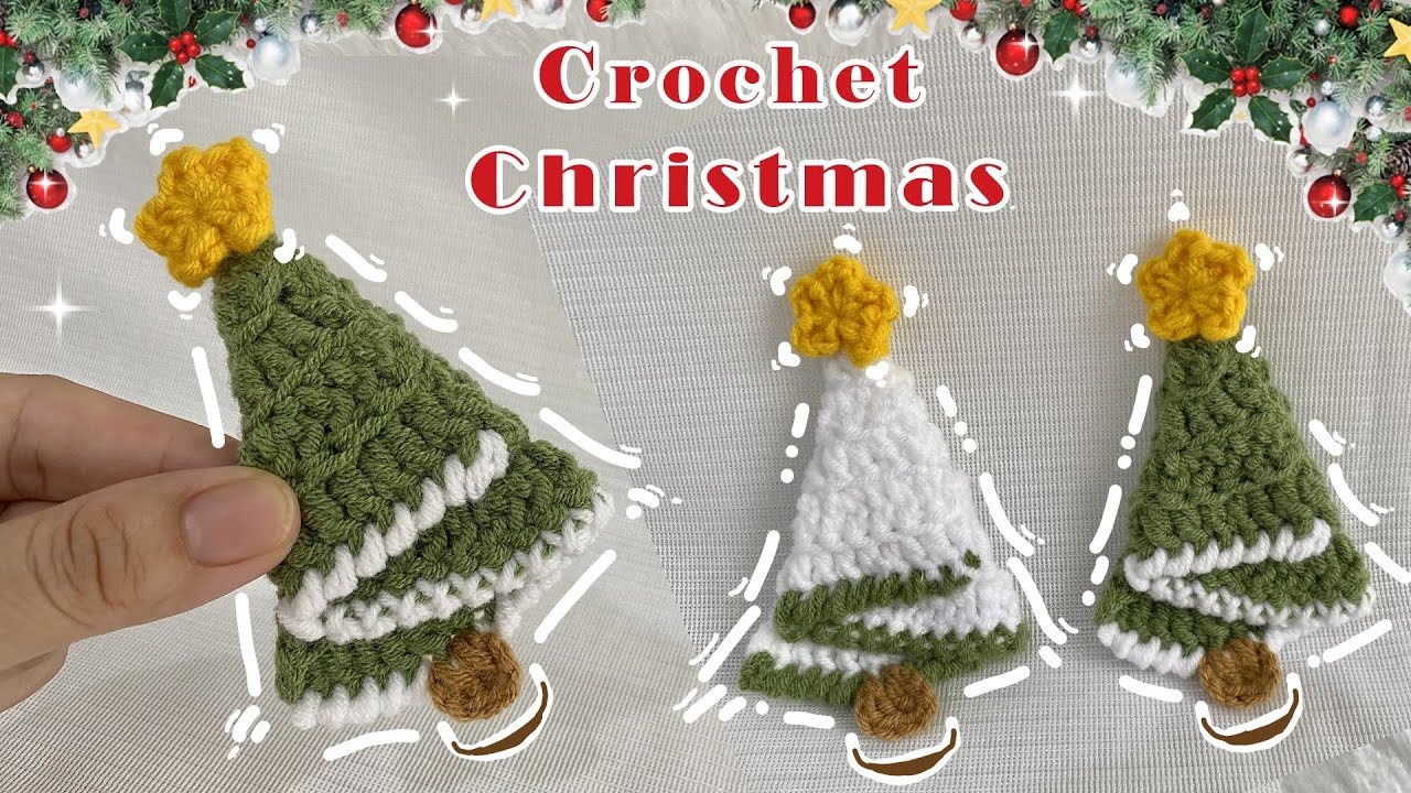 CROCHET CHRISTMAS 🌲 Crochet Mini Christmas Tree Ornament Tutorial
